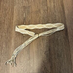 Braided Beige western Women's Belt